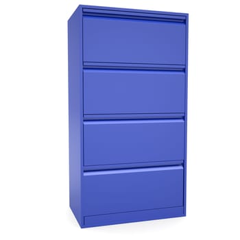 Blue metal cabinet. Isolated render on a white background