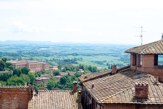 The view of Siena in summer day
