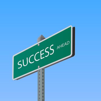 Image of a "Success Ahead" street sign against a blue sky background.