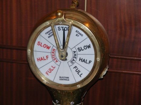 close up photo of a ships controls