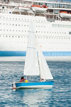 LAS PALMAS, SPAIN – MARCH 11: Unidentified sailors from Canary Islands, sailing during Boat and Marine Expo FIMAR 2012 on March 11, 2012 in Las Palmas, Spain
