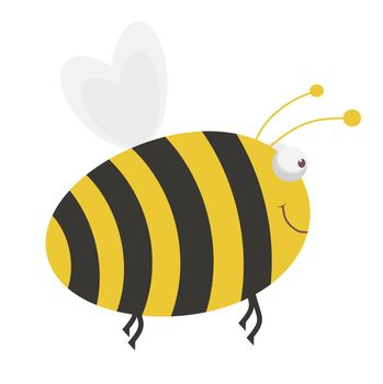 Cartoon illustration of a large honey bee