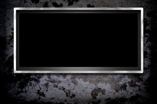 Illustrated video screen on a grunge background