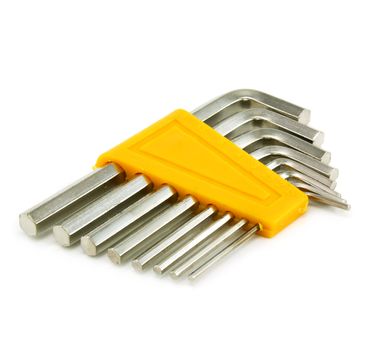 Set of hexagon spanners isolated on a white background