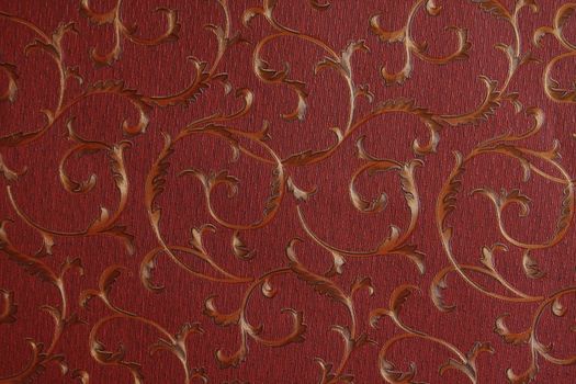 Abstract background with leafs in bronzeand red