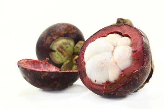 fresh mangosteen on a white background