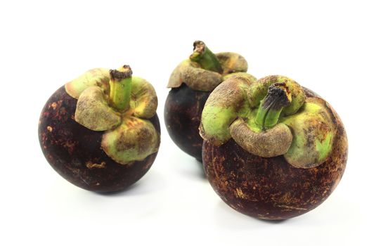 fresh mangosteen on a white background