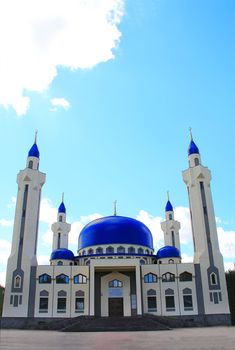 Summer landscape with Islam temple of the South Russia