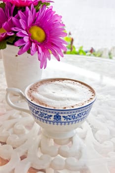 hot chocolate and flower