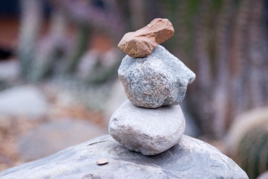 Rocks balancing at the Botanical Gardens.