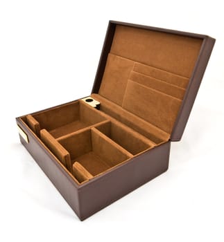 brown fabric box isolated