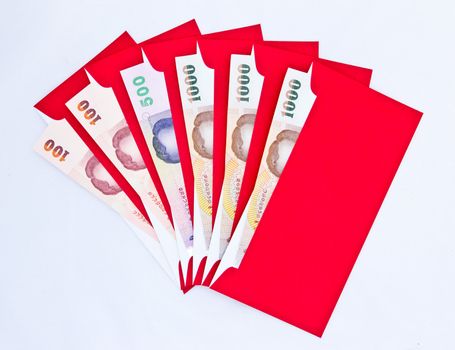 money in red envelope for give to people on chinese new year