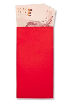 money in red envelope for give to people on chinese new year