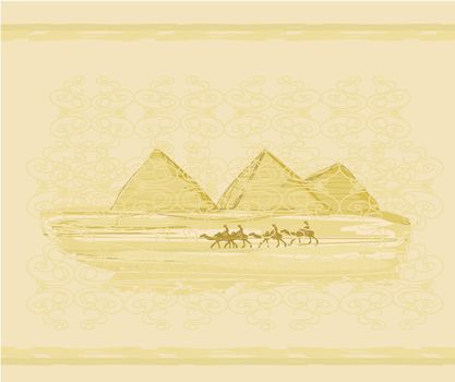 old paper with pyramids giza