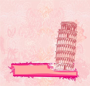 vector pisa tower grunge background