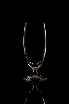 wine glass isolated on black background