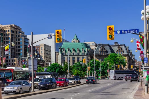 A view of MacKenzi Street in the summer in Ottawa, Ontario, Canada