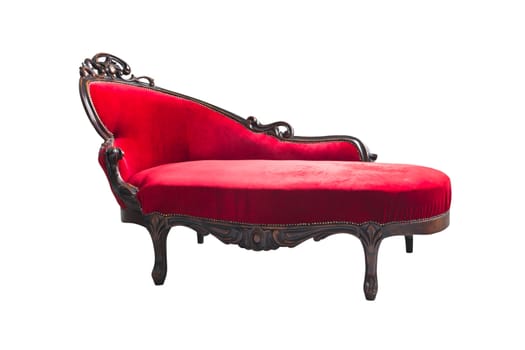luxury red sofa isolated with clipping path