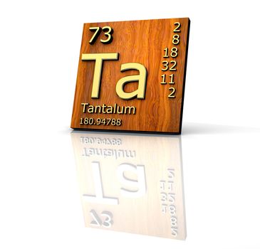 Tantalum form Periodic Table of Elements - wood board - 3d made