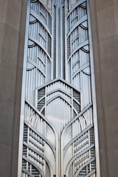 Panel of silver metal work in lieu of window