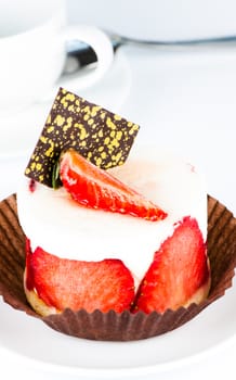 Strawberry cake close up