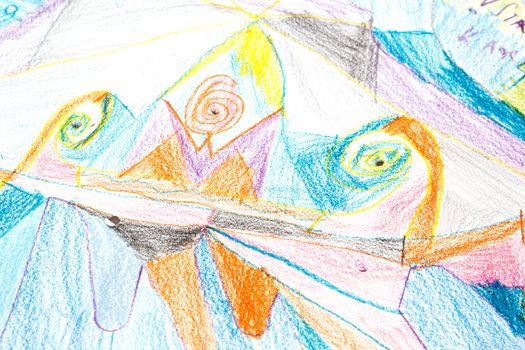 Abstract painting of 6 years old child 