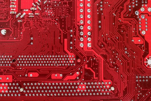 Electronic circuit board of motherboard back side close up