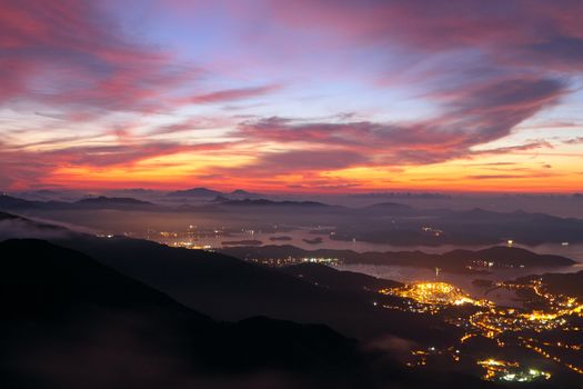 sunset in the mountains 