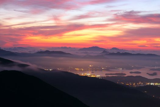 sunset in the mountains 