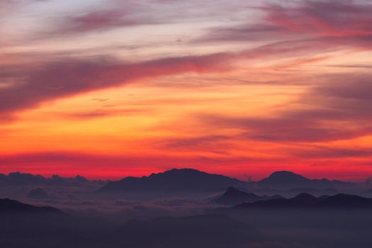 sunset in the mountains 