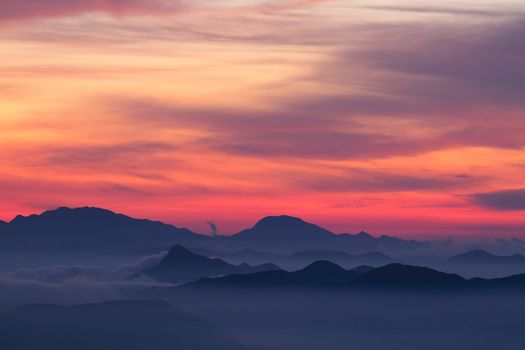 sunset in the mountains 