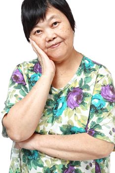 asian woman on white background 