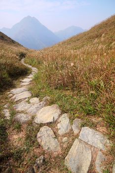 Stone path in the mountains