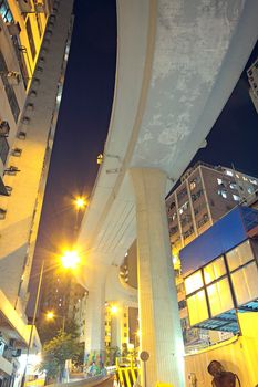 Higher traffic bridge in downtown, hongkong hill road