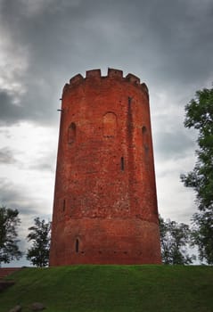 medieval tower under dark sky