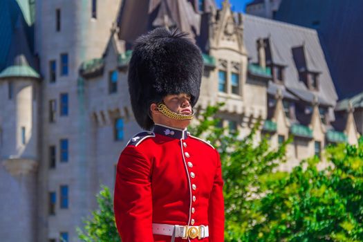  Standing Ceremonial Guard and guarding in Ottawa, Ontario, Canada