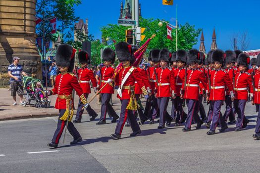 Ceremonial Guard Parade in Ottawa on Parliament Hill, Ontario, Canada