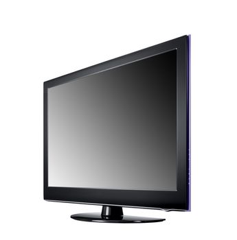 wide screen tv display isolated on white