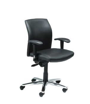 black leather chair over white background