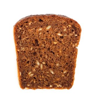 grain bread slice isolated on white