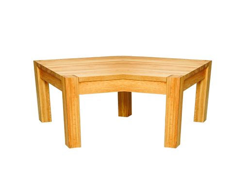 Wooden table isolated on the white background.
