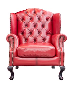red luxury armchair isolated with clipping path
