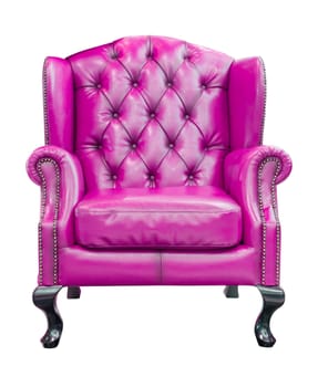 purple luxury armchair isolated with clipping path