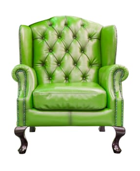 green luxury armchair isolated with clipping path