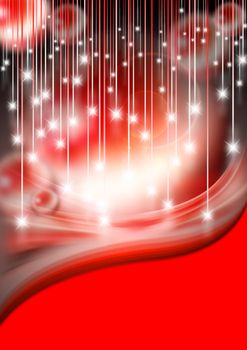 Red Christmas background with stars and sparkles
