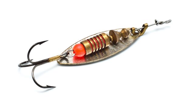 plastic fishing lure isolated on white background