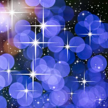 bright star and blue round light for web background