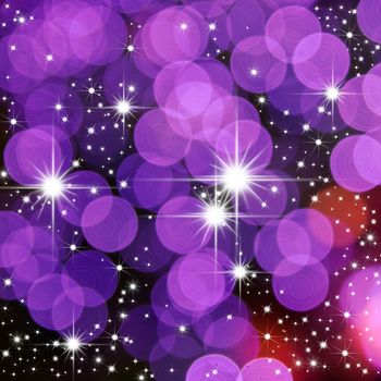 bright star and purple round light for web background