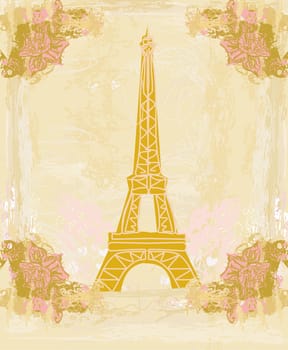 vintage retro Eiffel card