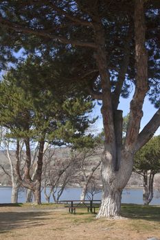 Celilo park in the Columbia River Gorge, Oregon state.